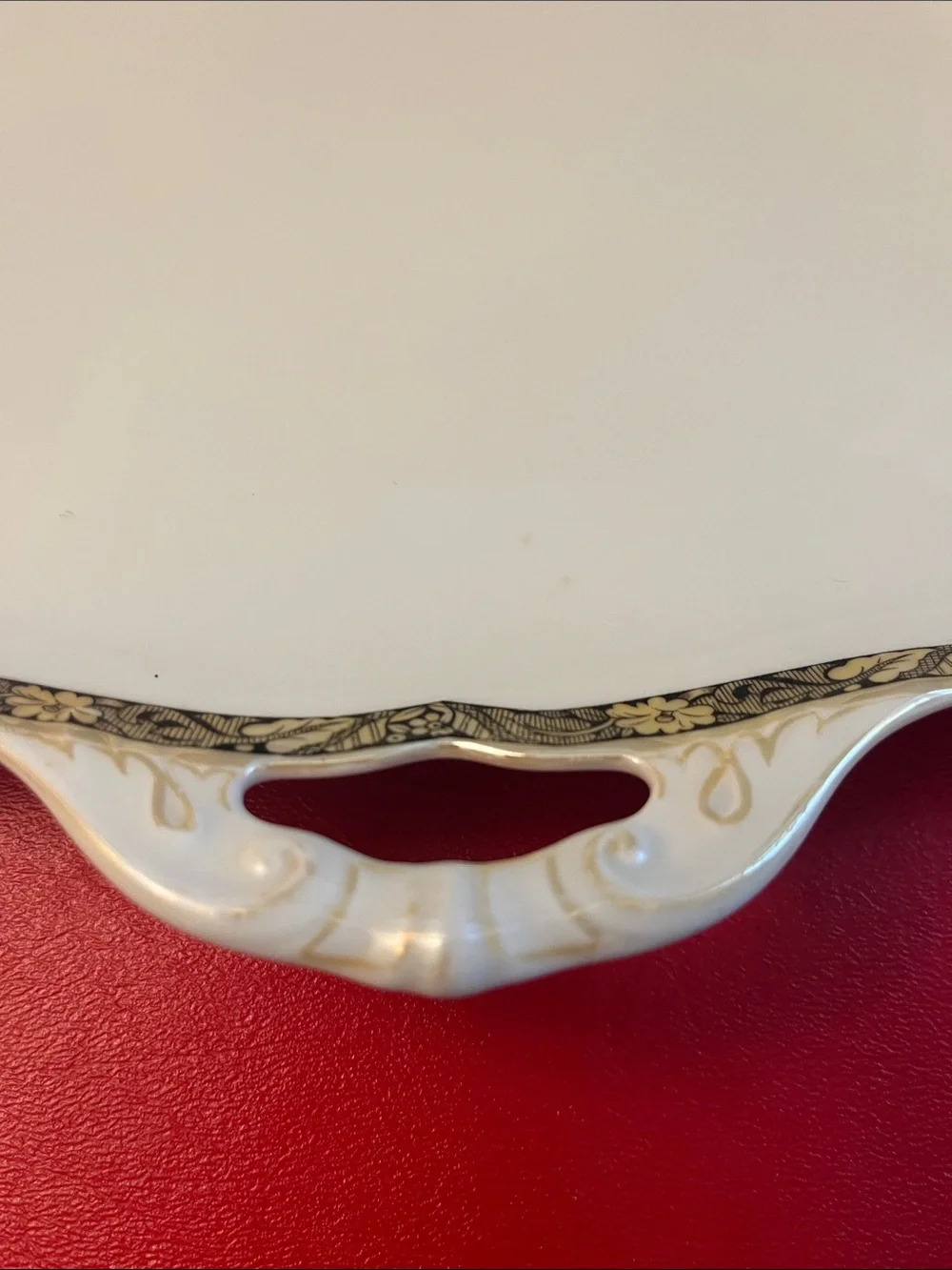 Vintage Hutschenreuther Hohenberg Cream with Gold Encrusted Trim Square Tray